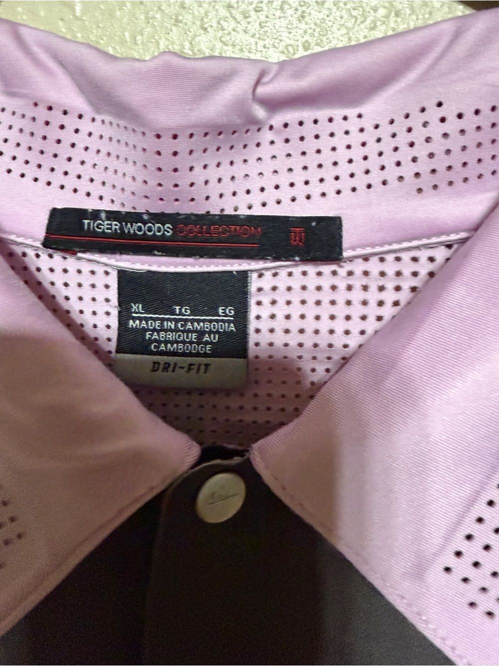 Nike Tiger Woods Collection Dri-FIT Golf Polo Pink Gray Men’s XL - Picture 3 of 6